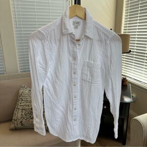 J. Crew Women's White Textured Blouse